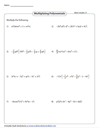 Multiplying Monomials by Polynomials - Multivariable