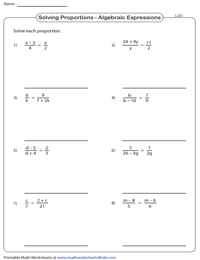 Level 2: Solve the Proportion - Algebraic Expression