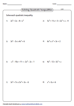 Solving Quadratic Inequalities Algebraically | Level 3