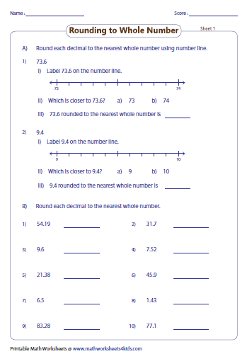 Lining Up Decimals Worksheet - printable math puzzles 5th graderounding
