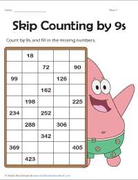 Skip Counting by 9s | Partially Filled