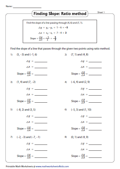 Slope And Y Intercept Worksheets With Answers  mhs diaz algebra 1 cp qrt 2 table of contentsi 