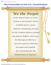 The Preamble to the Constitution | Chart
