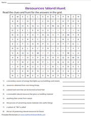 Natural Resources | Word Hunt