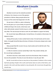 Abraham Lincoln | Reading Comprehension