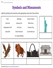 Identify and label the symbols & monuments