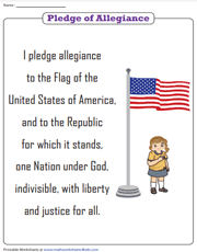 Pledge of Allegiance | Printable Chart