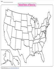 Political Blank Map of the U.S.
