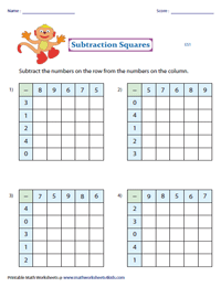 Subtraction Squares | 5x5