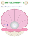 Subtraction Facts: Oyster Pearl Theme