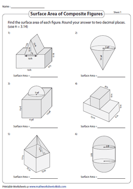 Surface Area of Composite Figures | Cube, Cone, Cylinder, Hemisphere, Prisms, Pyramids