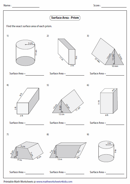 surface-area-worksheets