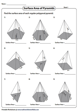 Surface Area of Regular Polygonal Pyramids