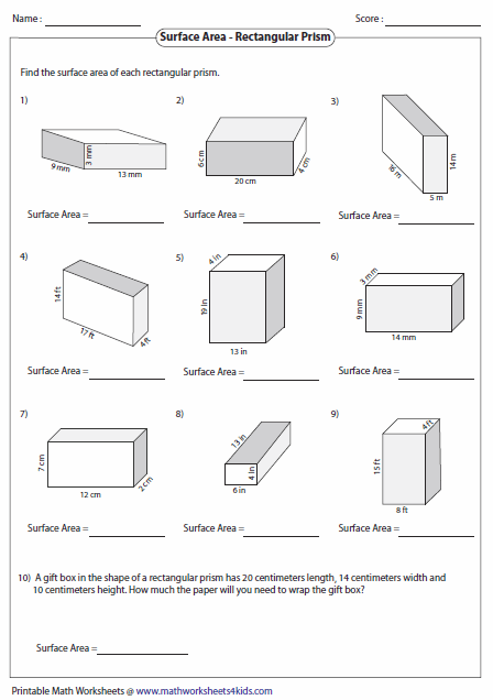 volume of triangular prism worksheet answers