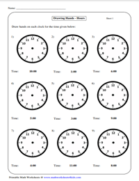 Draw the Hands on the Clock | Hourly Increment