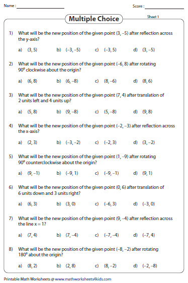 Translation Worksheet Maths Move It - what is translation in math