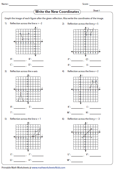geometry-reflections-worksheets