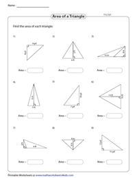 Area of Triangles | Integers - Type 1 - Level 1