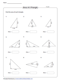 Area of Triangles | Integers - Type 1 - Level 2