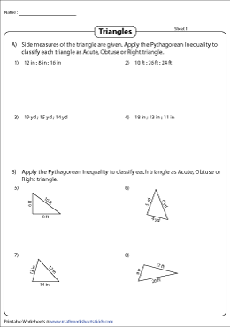 Classifying Triangles | Pythagorean Inequality | Word Format