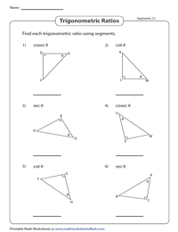 Reciprocal Trigonometric Ratios Using Segments