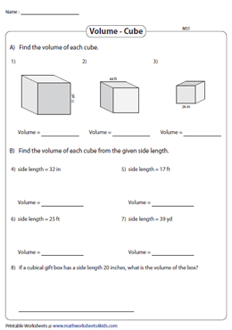 Volume of Cubes | Integers - Moderate