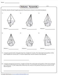 Finding Volume of Polygonal Pyramids using Apothem | Level 1