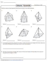 Volume of Pyramids | Level 1 - Integers - Moderate