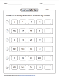 Completing Patterns | Increasing and Decreasing