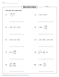 Evaluating Absolute Value Expressions