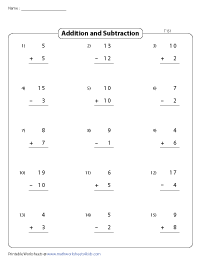Addition and Subtraction within 20 | Standard - Column