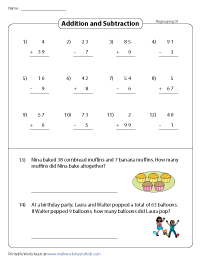2-Digit and 1-Digit Addition and Subtraction with Word Problems | Regrouping