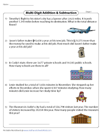 Multi-Digit Addition and Subtraction Word Problems