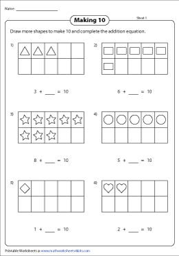 Making 10 Addition Strategy Worksheets