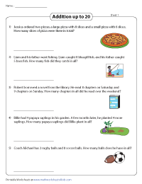 Addition within 20 | Real-Life Word Problems