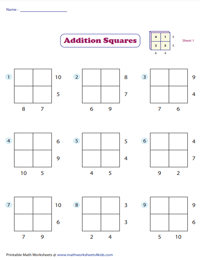 Logic Addition Puzzles | Sums up to 10