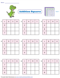 Single-Digit Addition Squares: Type 1 | 3x3