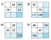 Two-Digit Addition Squares: Type 3