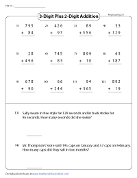 Adding 3-Digit and 2-Digit Numbers | With Word Problems - Regrouping