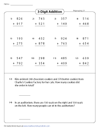 Finding the Sum of 3-Digit Numbers with Word Problems - Regrouping