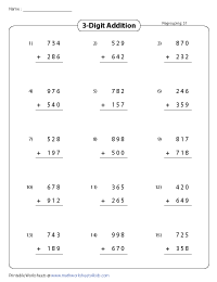 15-Problem Column Addition - Regrouping