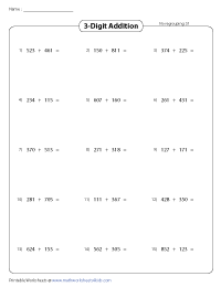 15-Problem Horizontal Addition - No Regrouping