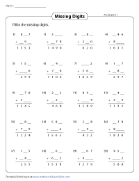 Finding Missing Digits - Moderate