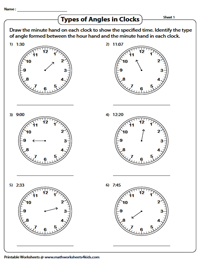 Types of Angles in Clocks