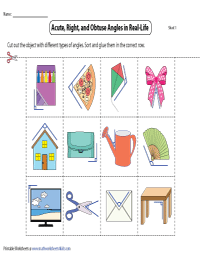 Classifying Angles in Real-life | Cut and Glue Activity