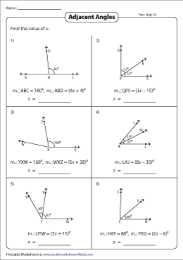 Algebra in Adjacent Angles | Two-Step