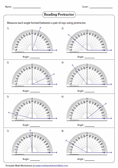 Measuring Angles And Protractor Worksheets