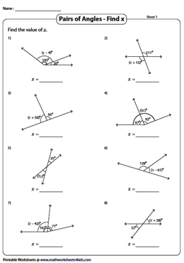 Pairs of Angles and Linear Expressions