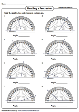 Reading the Inner and Outer Scales of a Protractor | 1-Degree Increments