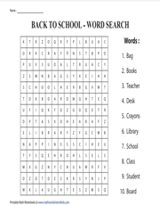 Back-to-School Word Search